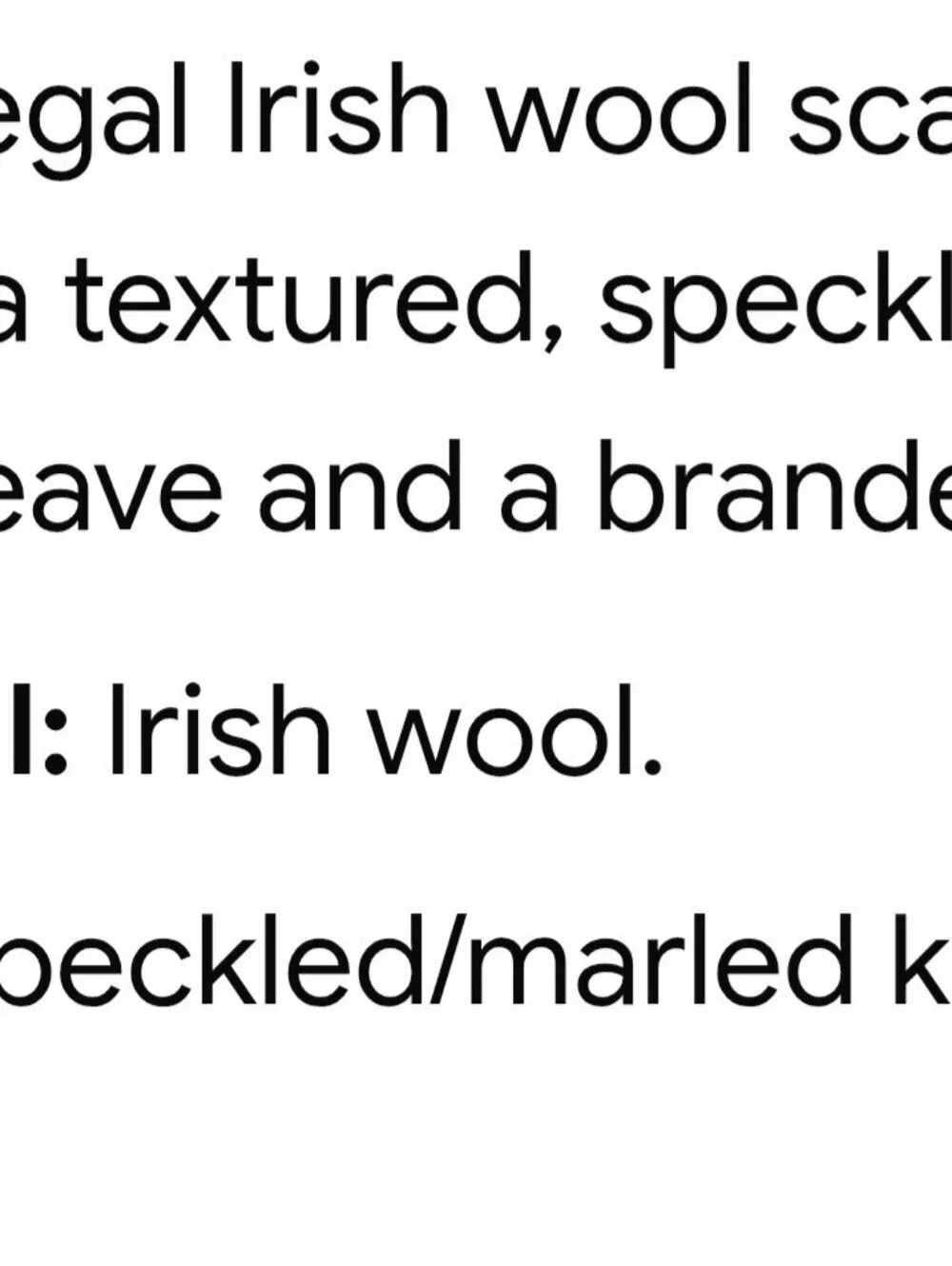 Unisex Donegal Irish Wool Specked Brown Weave